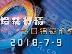 2018-7-9鋁錠行情：上海等各地今日鋁價(jià)鋁錠價(jià)格